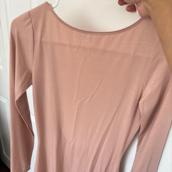 New Reformation Pink Open Back Dress Size XS Black Ribbon - Picture 5 of 5